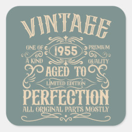 Adesivo Quadrado Festa de aniversário de 70 de setenta dias persona