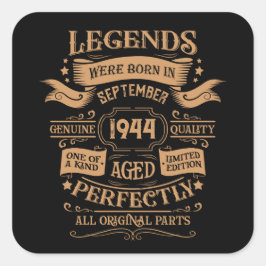 Adesivo Quadrado Festa de aniversário de 80 de oitava safra persona