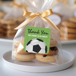 Adesivo Quadrado Festa de aniversário de futebol infantil