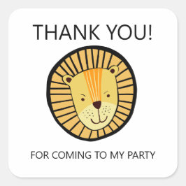 Adesivo Quadrado Festa de aniversário Lion Boys