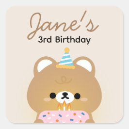 Adesivo Quadrado Festa de aniversário Simples e Bonita