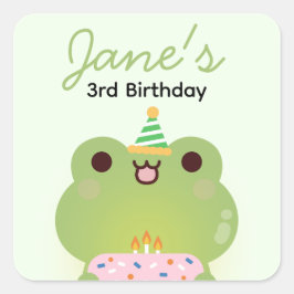 Adesivo Quadrado Festa de aniversário Simples e Bonita