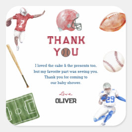 Adesivo Quadrado Festa de aniversário Vintage Baseball Sports