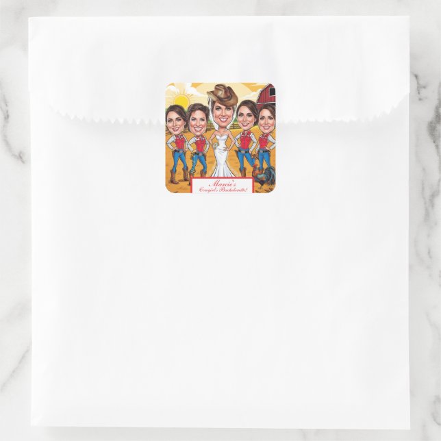 Adesivo Quadrado Festa de Caricatura no Country Barnyard para o Gru (Bolsa)