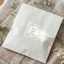 Adesivo Quadrado Festa de Chá de Noiva Floral Vintage Flor Silvestr