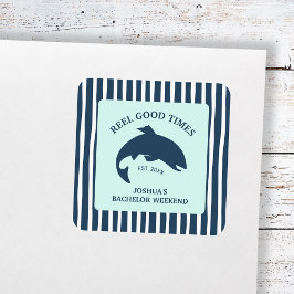 Adesivo Quadrado Festa de Despedida de Pesca Belga Bons Tempos