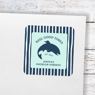 Adesivo Quadrado Festa de Despedida de Pesca Belga Bons Tempos