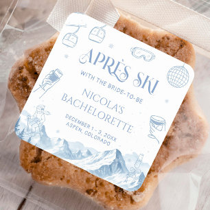 Adesivo Quadrado Festa de Despedida de Solteira Apres Ski de Invern