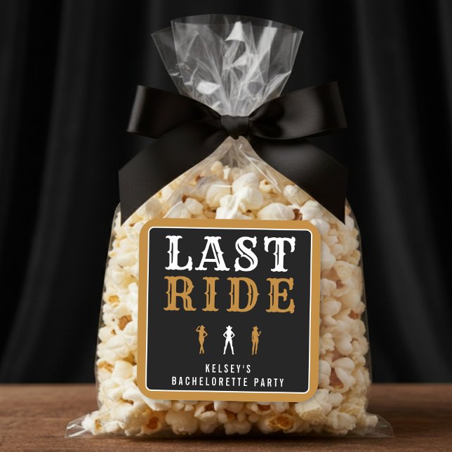 Adesivo Quadrado Festa de Despedida de Solteira Cowgirl Última Cava (Criador carregado)