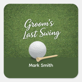 Adesivo Quadrado Festa de Despedida de Solteiro de Golfe no Green
