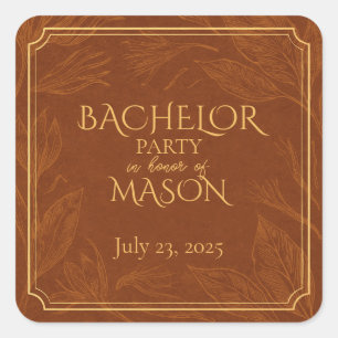 Adesivo Quadrado Festa de Despedida de Solteiro do Tema do Bar Ciga