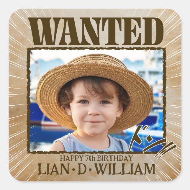 Adesivo Quadrado Festa de estilo manga QUERIDA! (Frente)