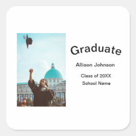 Adesivo Quadrado festa de formatura elegante e elegante