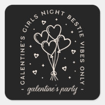 Festa de Galentines sobre raparigas noite negra