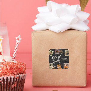 Adesivo Quadrado Festa de Halloween do Cartaz Spooky