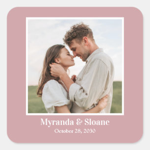 Adesivo Quadrado Festa de noivado de Fotografias Dusty