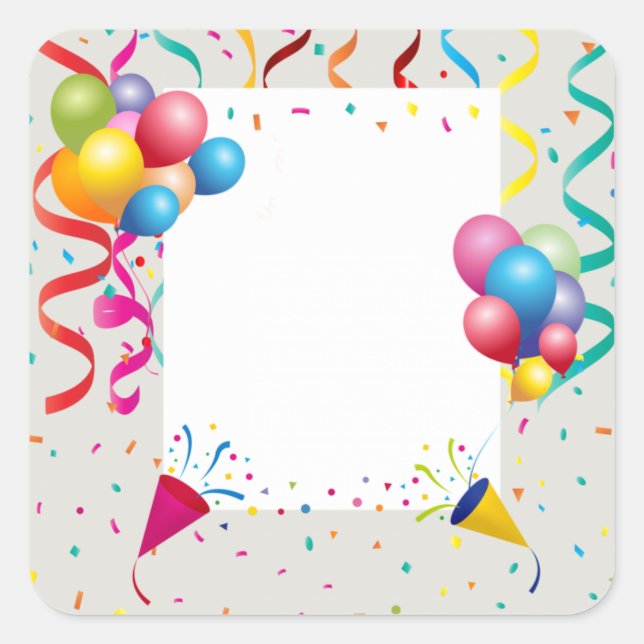 ADESIVO QUADRADO FESTA DE QUADRO QUADRADO (Frente)