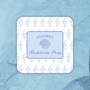 Adesivo Quadrado Festa de Solteira da Vovó da Costa na Praia