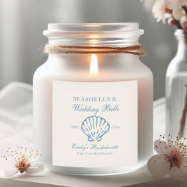 Adesivo Quadrado Festa de solteira de Conchas e Sinos de Casamento