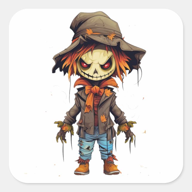 Adesivo Quadrado Festa de Sticker Halloween 2023 (Frente)