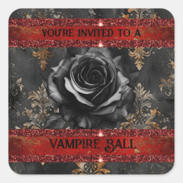 Adesivo Quadrado Festa de vampiro assustador do Halloween