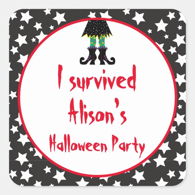 Adesivo Quadrado Festa do Dia das Bruxas (Frente)