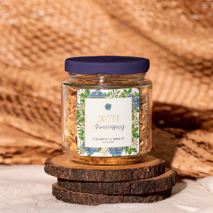 Adesivo Quadrado Festa Dourada de 20 de Casamento de Hydrangea