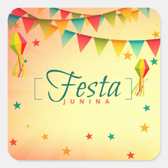 Adesivo Quadrado Festa Junina (Frente)