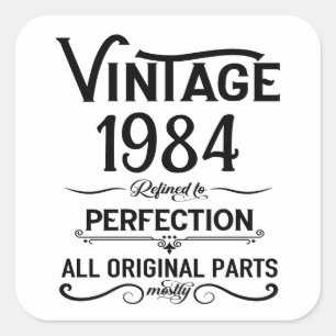 Adesivo Quadrado Festa personalizada de aniversário de 40 anos de q