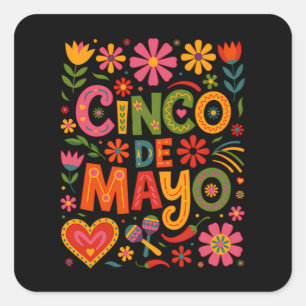 Adesivo Quadrado Festa Vibes Cinco de Mayo – Celebre o Mexicano
