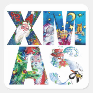 ADESIVO QUADRADO FESTA XMAS DE PAPAIS NOEIS MUSICAIS / SERENADE DO