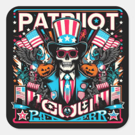 Adesivo Quadrado Festival Americano do Espírito em Estilo de Arte P