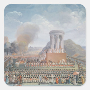 Adesivo Quadrado Festival da federação, o 14 de julho de 1790