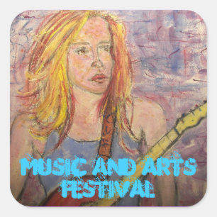 Adesivo Quadrado Festival da música e de artes