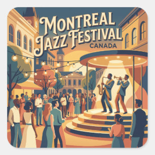 Adesivo Quadrado Festival de Jazz de Montreal Canadá