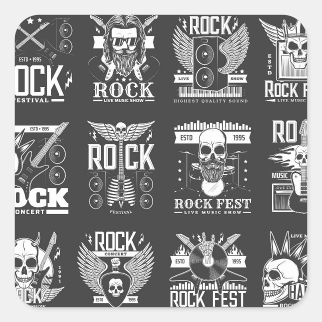 Adesivo Quadrado Festival de música (Frente)