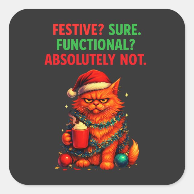 Adesivo Quadrado Festive but Over It (Frente)