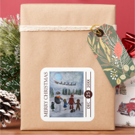 Adesivo Quadrado Festive Friends Christmas