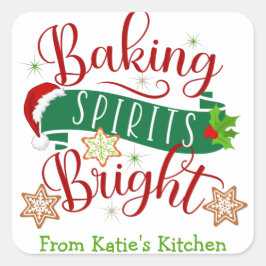 Adesivo Quadrado Festivo Baking Espíritos Brilhantes Natal