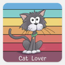 Adesivo Quadrado Festivo Cat Lover