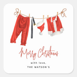 Adesivo Quadrado Festivo Clothesline Papai Noel Natal