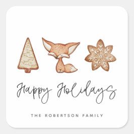 Adesivo Quadrado Festivo Cookie Trio Natal