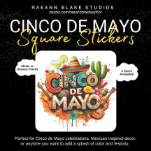 Adesivo Quadrado Festivo de Cinco de Mayo