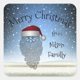 Adesivo Quadrado Festivo Fritual de Natal Engraçado Pai Natal