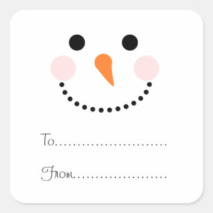 Adesivo Quadrado Festivo Snowman Face To From