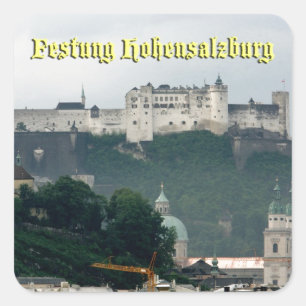 Adesivo Quadrado Festung Hohensalzburg, Salzburg Áustria