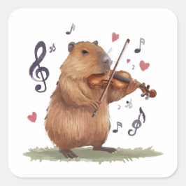 Adesivo Quadrado fiddler capybara