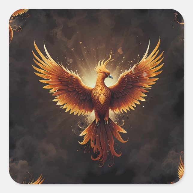 Adesivo Quadrado Fiery Phoenix (Frente)