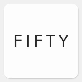 Adesivo Quadrado Fifty 50th Birthday Party