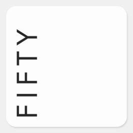 Adesivo Quadrado Fifty 50th Birthday Party